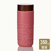 《乾唐軒活瓷》點石成金隨身杯 橫紋 / 大 / 特雙 / 木紋蓋 無光粉紅