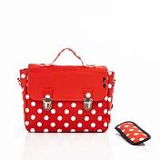 TiDi 紅白點點法式方型兒童書包紅底白點