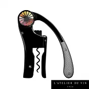 [L’ATELIER DU VIN]亮黑圓輪黑皮革開瓶器