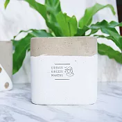 URBAN GREEN MAKERS方型清水模盆器 / 白 / L