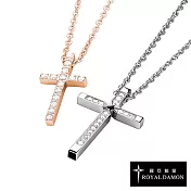 Royal Damon羅亞戴蒙『愛信仰』情人對項鍊(銀+玫瑰金)