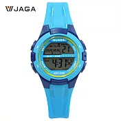 JAGA捷卡 M1140 小巧錶面粉嫩活力色系防水電子錶- 藍色 E
