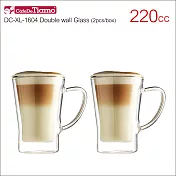 Tiamo DC-XL-1604 有把雙層玻璃杯(2入) 220cc (HG2054)