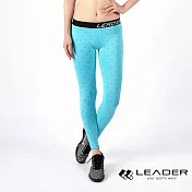 【LEADER】女性專用 DotFit運動壓縮緊身褲.壓力褲L(藍底大點)