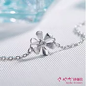 純銀 花朵進化論 925純銀鑲鑽手鍊