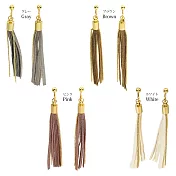 Tassel-日本製麂皮流蘇耳環(螺旋耳夾) -BROWN褐