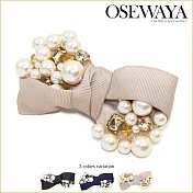 【日本Osewayaお世話や 】蝴蝶結珠寶袋髮夾PINK粉