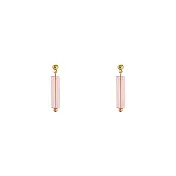 Snatch 粉紅冰晶方柱手作耳環 / Snatch Pink Iced Crystal Square Column Handmade Earrings