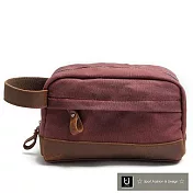 【US.STYLE】日系蠟染帆布逛街手拿包(熱情紅)