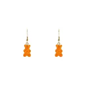 Snatch 小熊軟糖QQ手作耳環 - 橘子口味熊 / Snatch QQ Gummy Bear Handmade Earrings - Orange