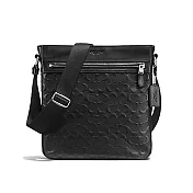 COACH 專櫃經典壓印C LOGO全牛皮斜揹包(現貨+預購)黑色