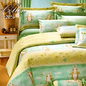 【幸福晨光】台灣製100%精梳棉雙人六件式床罩組- 帕比兔