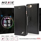 Moxie X-Shell iPhone 7 Plus (5.5吋)防電磁波 編織紋真皮手機皮套 / 紳士黑