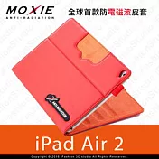 Moxie X iPAD Air 2 SLEEVE 防電磁波可立式潑水平板保護套 / 皮紋蘋果紅
