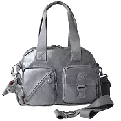 KIPLING 多口袋尼龍手提側背包 (現貨+預購)金屬灰