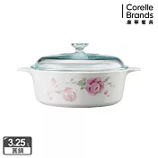 【美國康寧 Corningware】田園玫瑰圓型康寧鍋3.25L