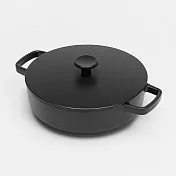 CRANE C2-鑄鐵黑琺瑯雙耳淺鍋23cm