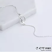 【Sayaka紗彌佳】925純銀【弦月上的貓咪】手鍊- 白金