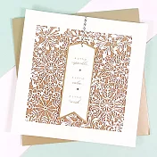 金色雕刻花紋 耶誕盒卡6入【Hallmark-卡片 聖誕節系列】