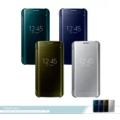Samsung三星 原廠Galaxy S6 edge G925專用 全透視鏡面感應皮套 Clear View 智慧側掀綠色