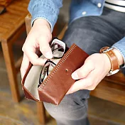 TEHA’AMANA|質感設計 日本職人個性手縫真皮眼鏡盒 咖啡色 咖啡色