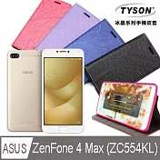 TYSON 華碩 Asus Zenfone 4 Max ZC554KL 5.5吋 冰晶系列 隱藏式磁扣側掀手機皮套 保護殼 保護套深汰藍