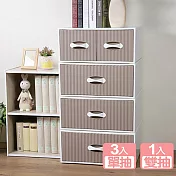 《真心良品》大稻埕加寬單+雙抽式收納整理箱(4入)
