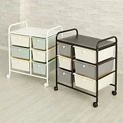 【H&R安室家】拼色雙排三大三小抽屜車-G082灰黑