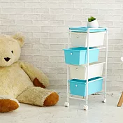 【H&R安室家】日系附輪四層細縫收納架-G304P