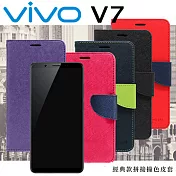 VIVO V7 經典書本雙色磁釦側掀皮套 尚美系列桃色