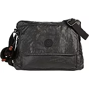 KIPLING 掀蓋拉鍊尼龍斜背包-黑 (現貨+預購)黑