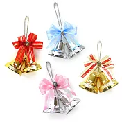 【摩達客】2吋小亮面雙鐘蝴蝶結吊飾(一組四入)