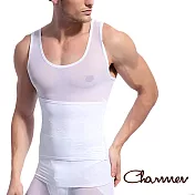 【Charmen】高機能三段調整型背心 男性塑身衣M(白色)