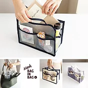 invite.L 韓國正品空運!! M號 透明網狀袋中袋 手提包 包包收納好幫手 手機/化妝用品/錢包/記事本收納米藍