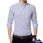 <現貨+預購>印花修身棉質長袖襯衫四色-HeHa-3XL（白色）