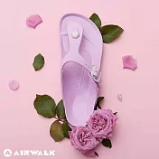 AIRWALK(女) -AB拖 EVA中性T字羅馬夾腳拖鞋US4藍鈴紫