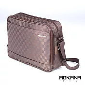 AOKANA奧卡納 商務旅者Elda系列 輕旅防盜防潑水 商務出差斜背包多隔層設計 02-038D2咖啡格