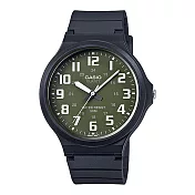 CASIO 卡西歐 MW-240 輕巧休閒生活簡約數字指針錶- 綠面白字3B
