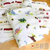 【日本桃雪】可愛紗布浴巾 (小男孩最愛- 工程車) | 鈴木太太公司貨