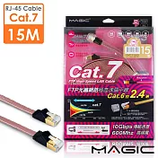 MAGIC Cat.7 FTP光纖網路極高速扁平網路線(專利折不斷接頭)-15M