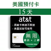 15天美國上網 - AT&T網路高速無限上網預付卡