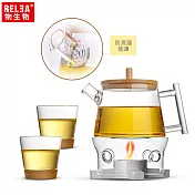 【香港RELEA物生物】500ml竹藝居士品茗壺套裝組(附茶爐)