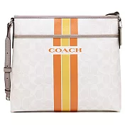 COACH 經典LOGO防水PVC拼接皮革方包-白 (現貨+預購)白