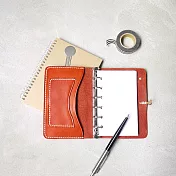 【預購商品】HANDIIN|生活點滴 日本真皮手作活頁筆記本 橘紅色 橘紅色