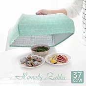 【Homely Zakka】清新簡約室內/戶外兩用易開收折疊保溫防塵食物罩/菜罩(L款37cm)-格紋奶綠