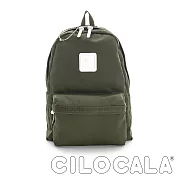 CILOCALA 亮彩尼龍防潑水後背包 (大) 橄欖綠色
