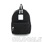 【CILOCALA】亮彩尼龍防潑水後背包 (中)黑色