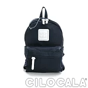 【CILOCALA】亮彩尼龍防潑水後背包 (中)深藍色