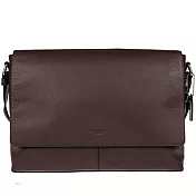 COACH 經典皮革翻蓋斜公事/電腦包-咖啡 (現貨+預購)咖啡