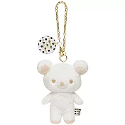 San-X 拉拉熊黑與白系列毛絨公仔吊飾。白色懶熊